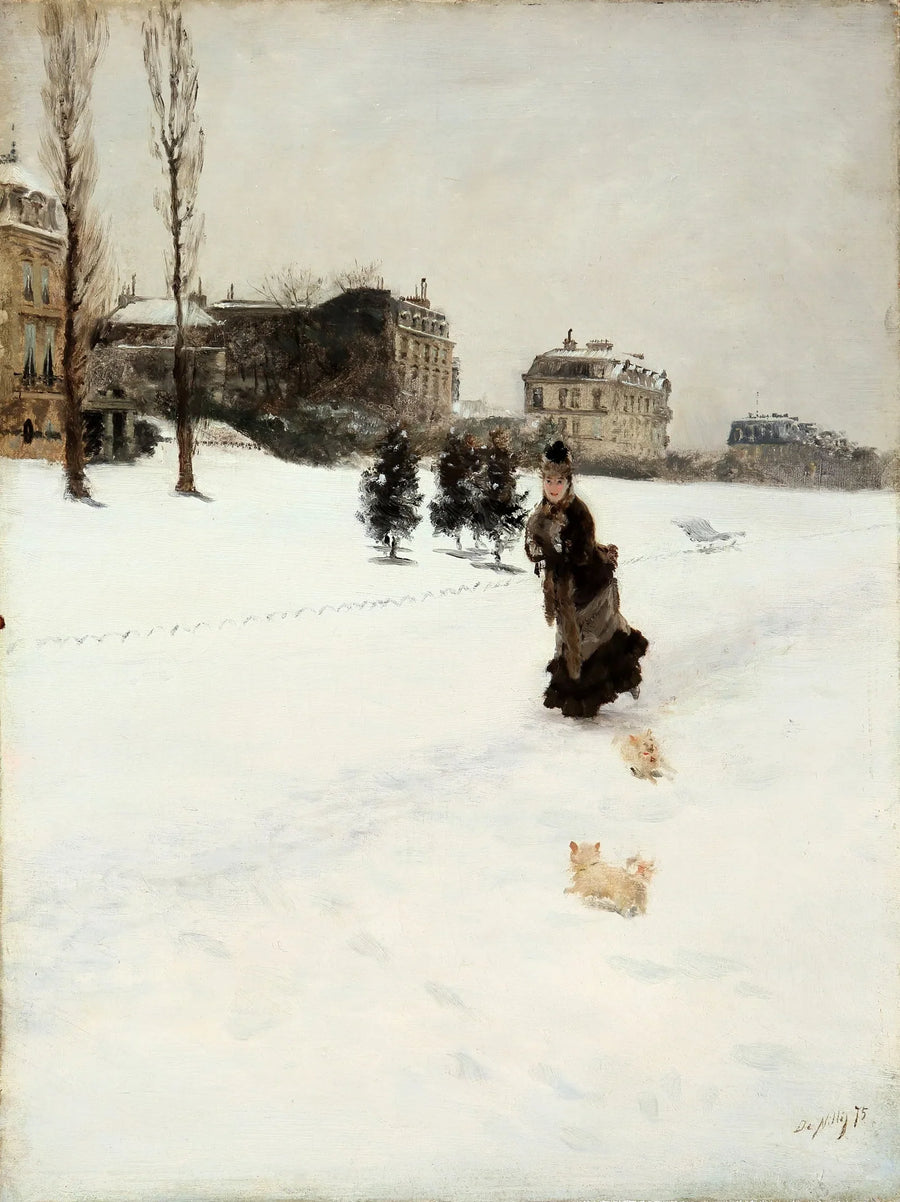 På den snødekte veien - Giuseppe De Nittis