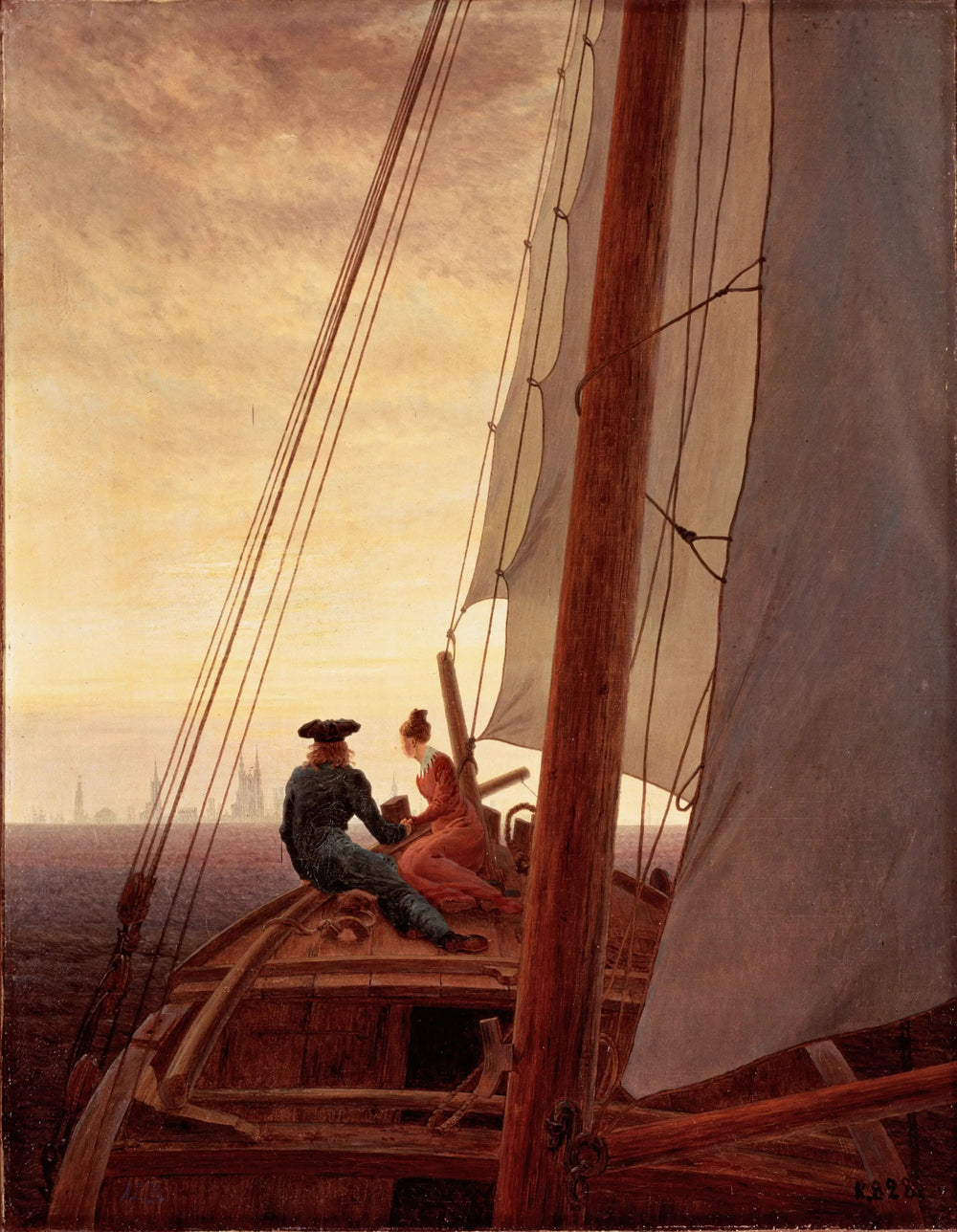 Sur le voilier - Caspar David Friedrich image 1 tableau peint à l’huile sur toile