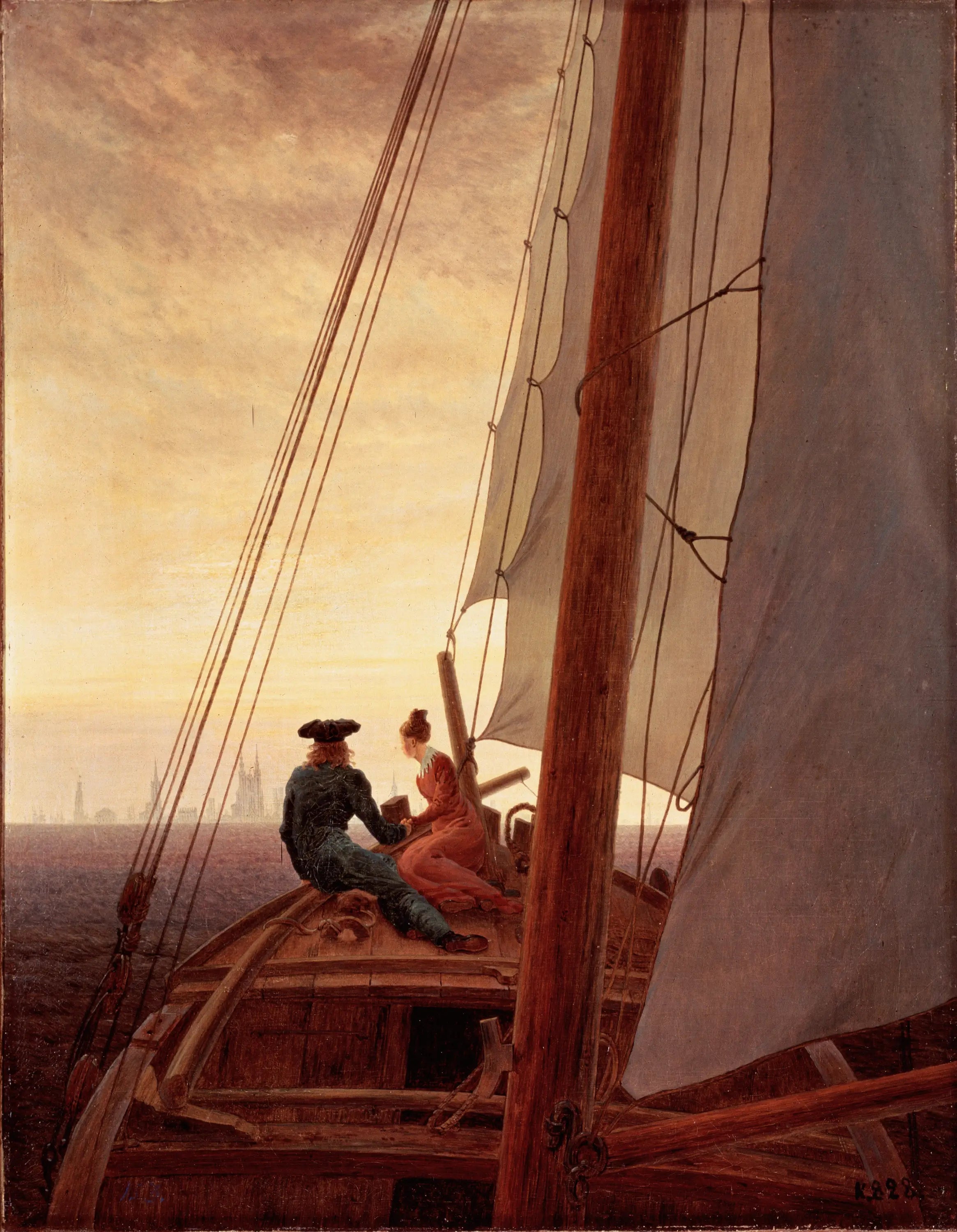 Sur le voilier - Caspar David Friedrich image 1 tableau peint à l’huile sur toile