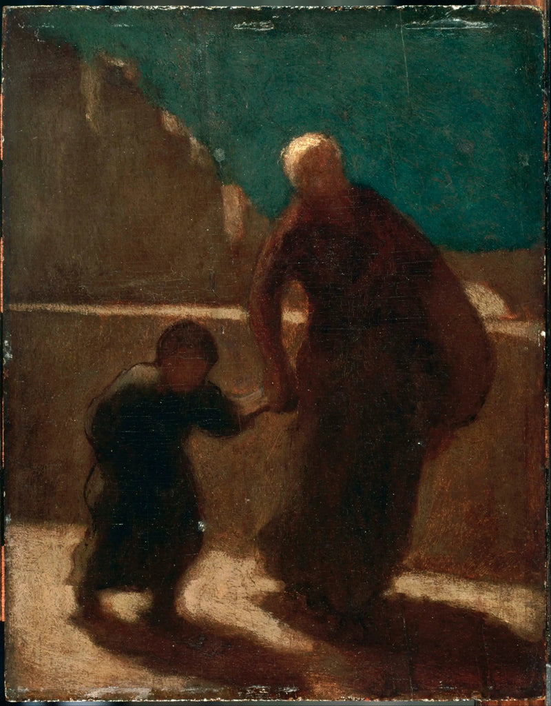 På en bro om natten - Honoré Daumier
