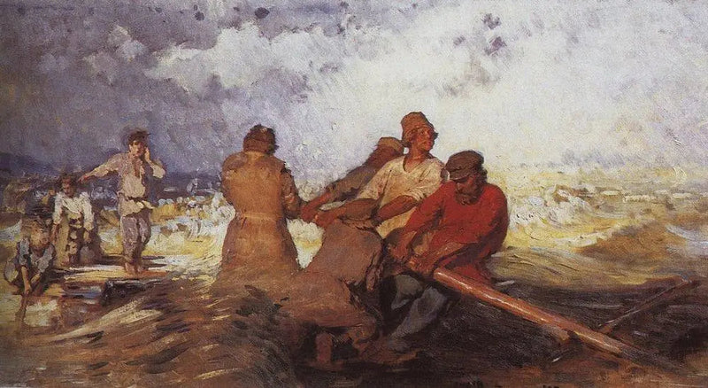 På en flåte i stormen på Volga - Ilya Repin
