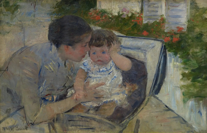 Susan trøster babyen - Mary Cassatt