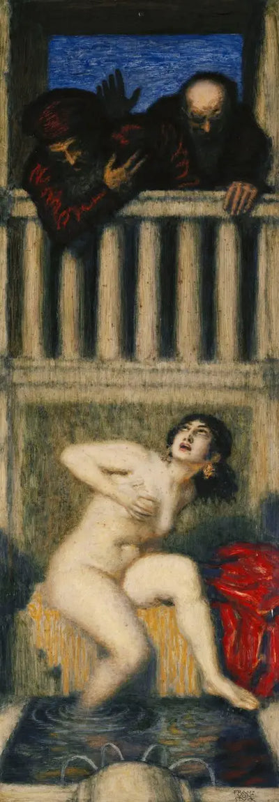 Reproduction du tableau « Suzanne et les deux vieillards - Franz von stuck » par Alpha Reproduction en peinture à l’huile