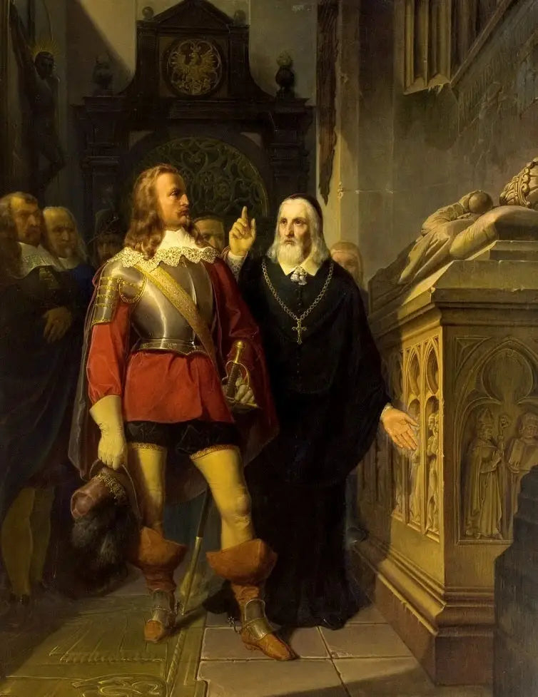 Szymon Starowolski og Charles Gustav foran graven til Władysław Łokietek. - Jan Matejko

Source:
Szymon Starowolski et Charles Gustav devant la tombe de Władysław Łokietek. - Jan Matejko