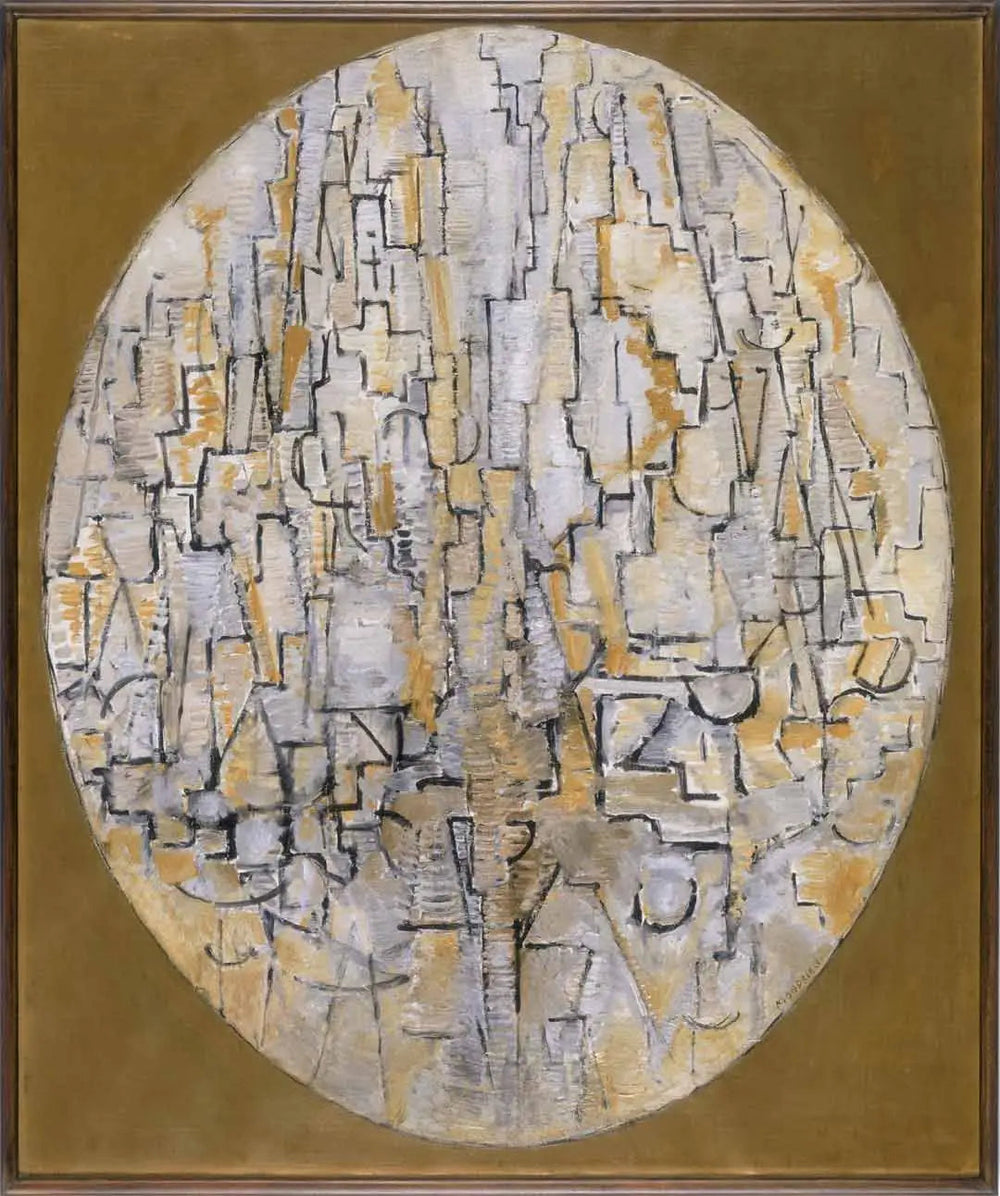 Tableau n° 3 : Composition dans un ovale - Piet Mondrian image 1 reproduction de peinture à l’huile