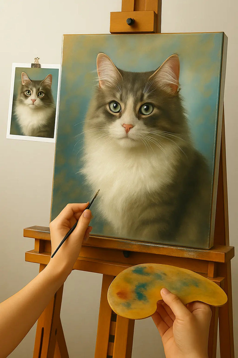 🎨 Tilpasset kattemaleri – Unikt oljemaleri