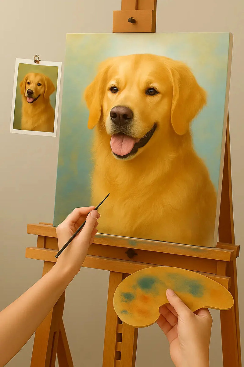 🎨 Tilpasset hundemaleri – Unikt oljemaleri
