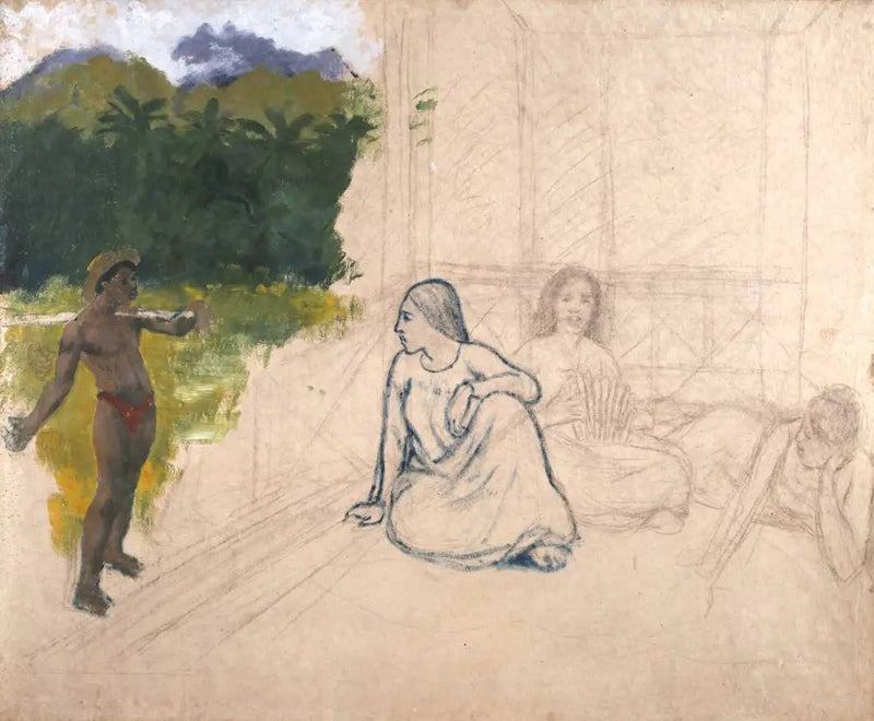 Tahitianere, eller Tahitianere i hvile - Paul Gauguin