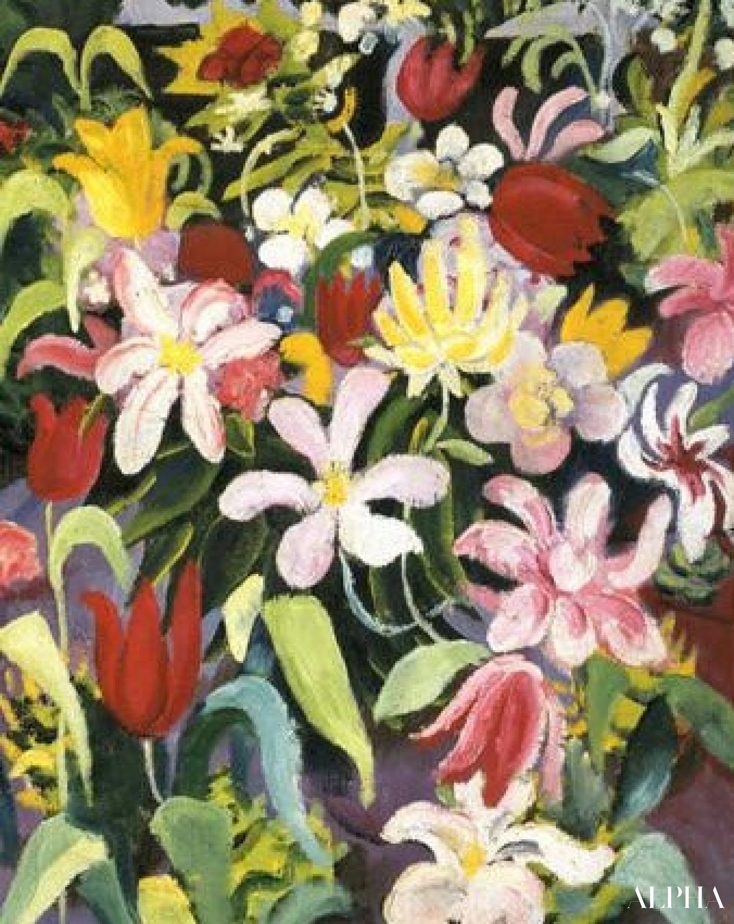 Blomsterteppe - August Macke - Høykvalitets reproduksjoner av malerier og bilder