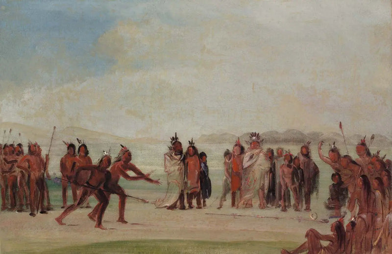 Tchung-kee, et mandanspill spilt med en ring og en stang - George Catlin

Source:
Tchung-kee, un jeu mandan joué avec un anneau et une perche - George Catlin