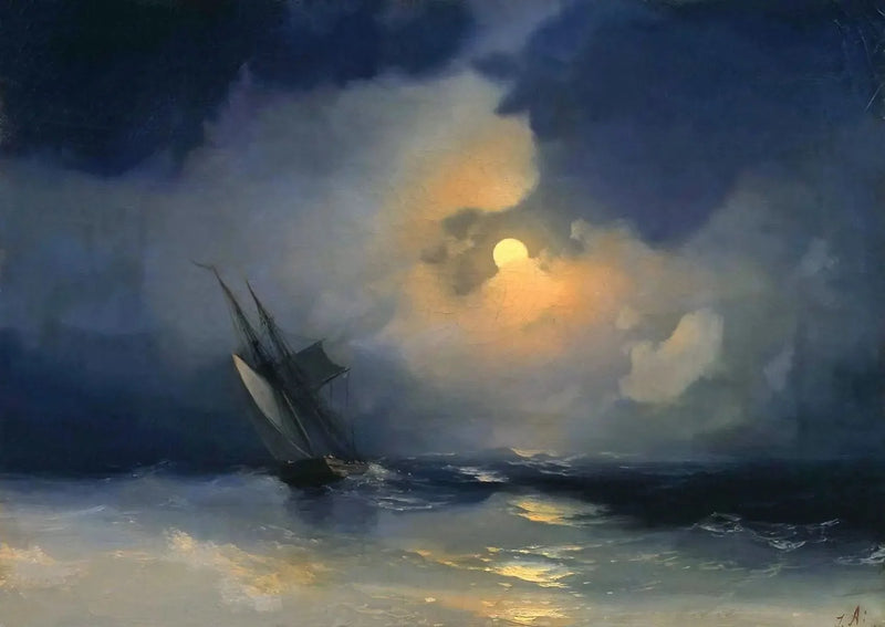 Havstorm under en fullmånenatt - Ivan Aïvazovski

Source:
Tempête en mer par une nuit de pleine lune - Ivan Aïvazovski