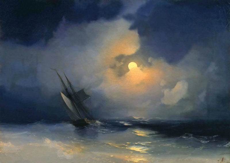 Havstorm under en fullmånenatt - Ivan Aïvazovski

Source:
Tempête en mer par une nuit de pleine lune - Ivan Aïvazovski