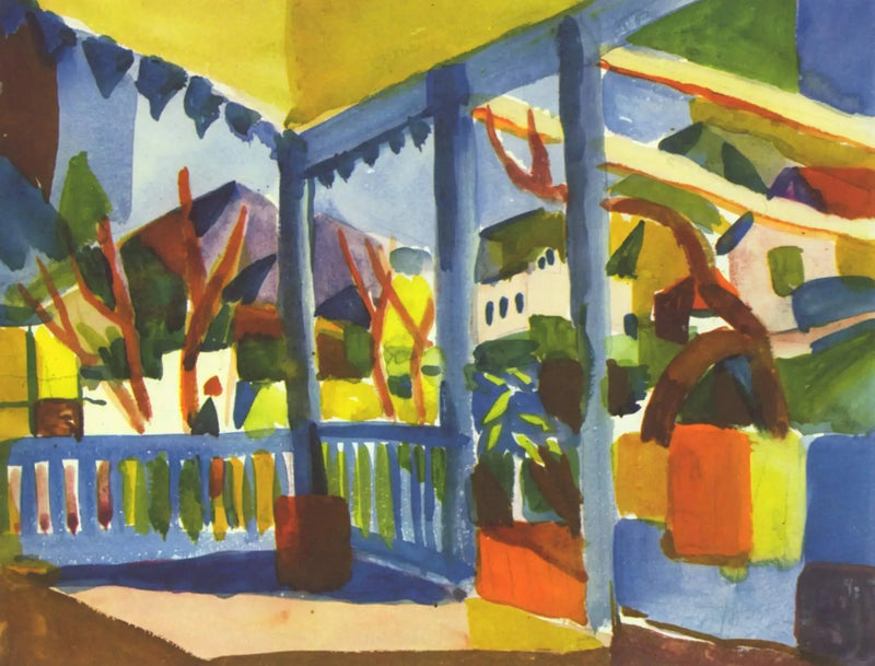 Terrasse av landhuset i Saint-Germain - August Macke