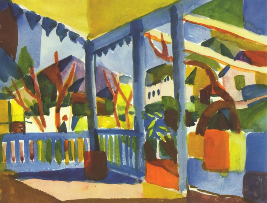 Terrasse av landhuset i Saint-Germain - August Macke
