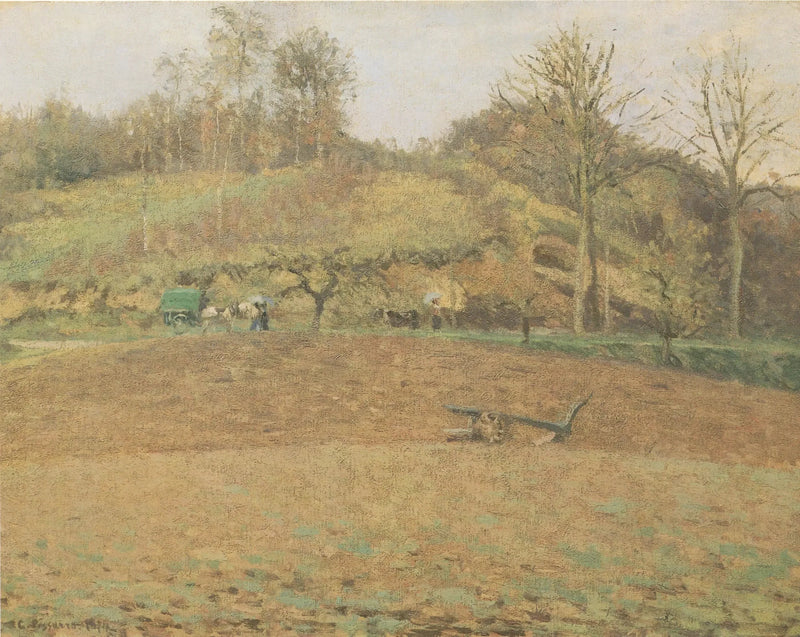 Bearbeidede jorder - Camille Pissarro