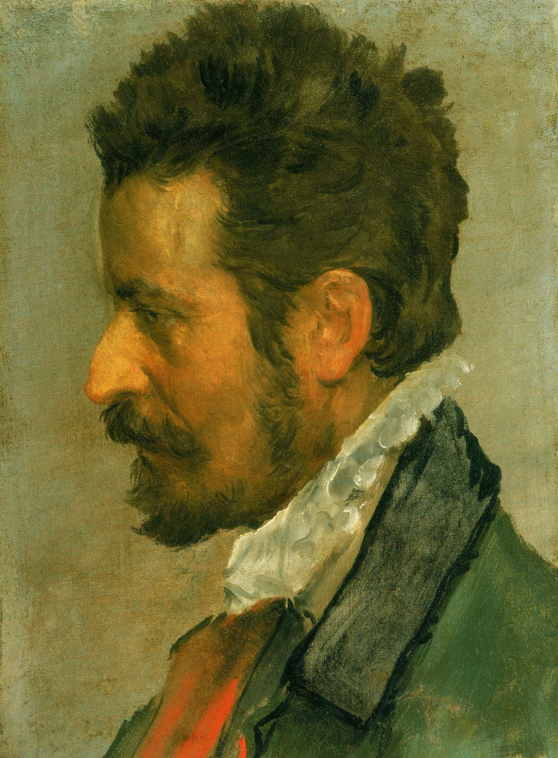Hodes av en mann i profil - Annibale Carracci