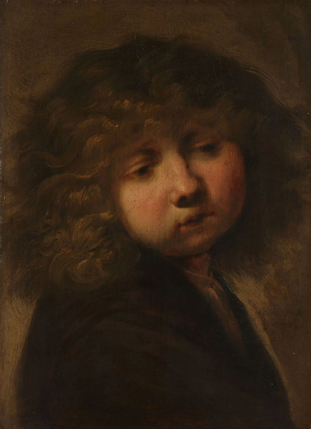 Tête d'un garçon - Rembrandt image 1 copie peinte à la main à l’huile