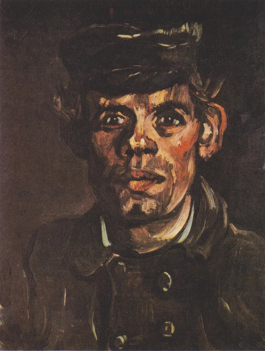Hode av en ung bonde med kasket - Vincent van Gogh