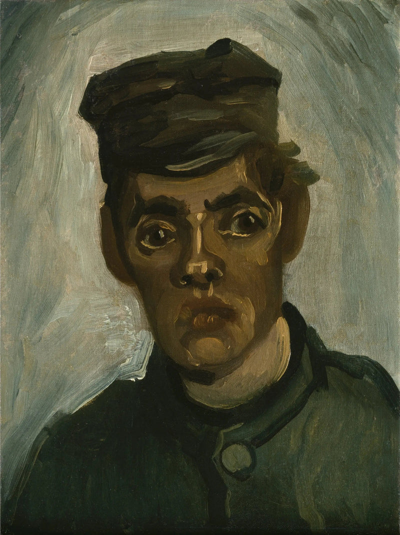 Hode av en ung bonde med en lue - Vincent van Gogh