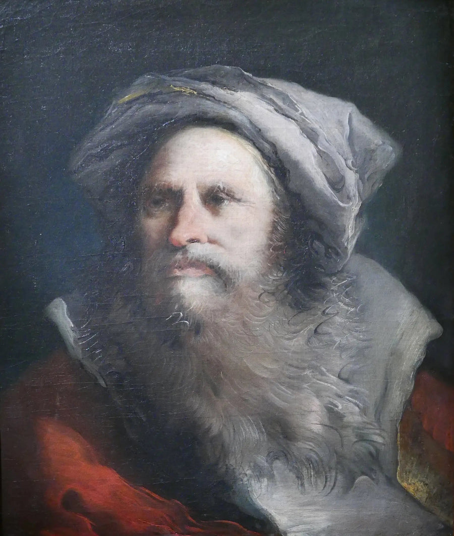 En orientalsk hode med grått skjegg - Giovanni Battista Tiepolo