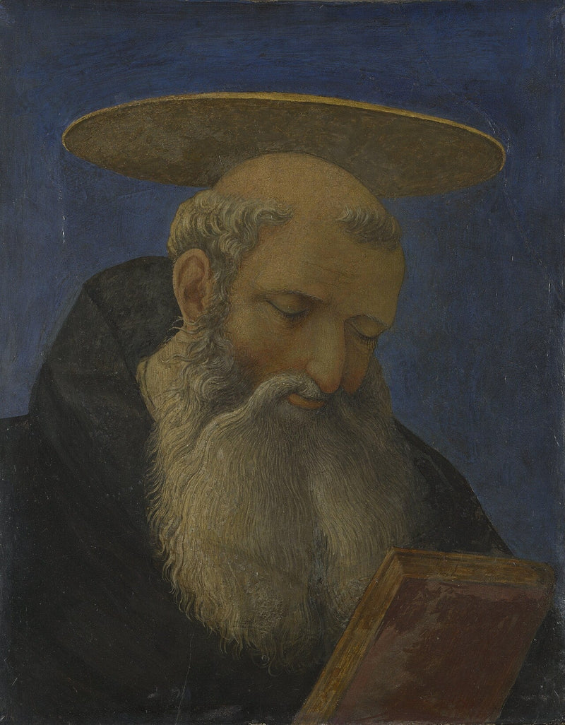 Hode av en helgen med tonsur og skjegg - Domenico Veneziano