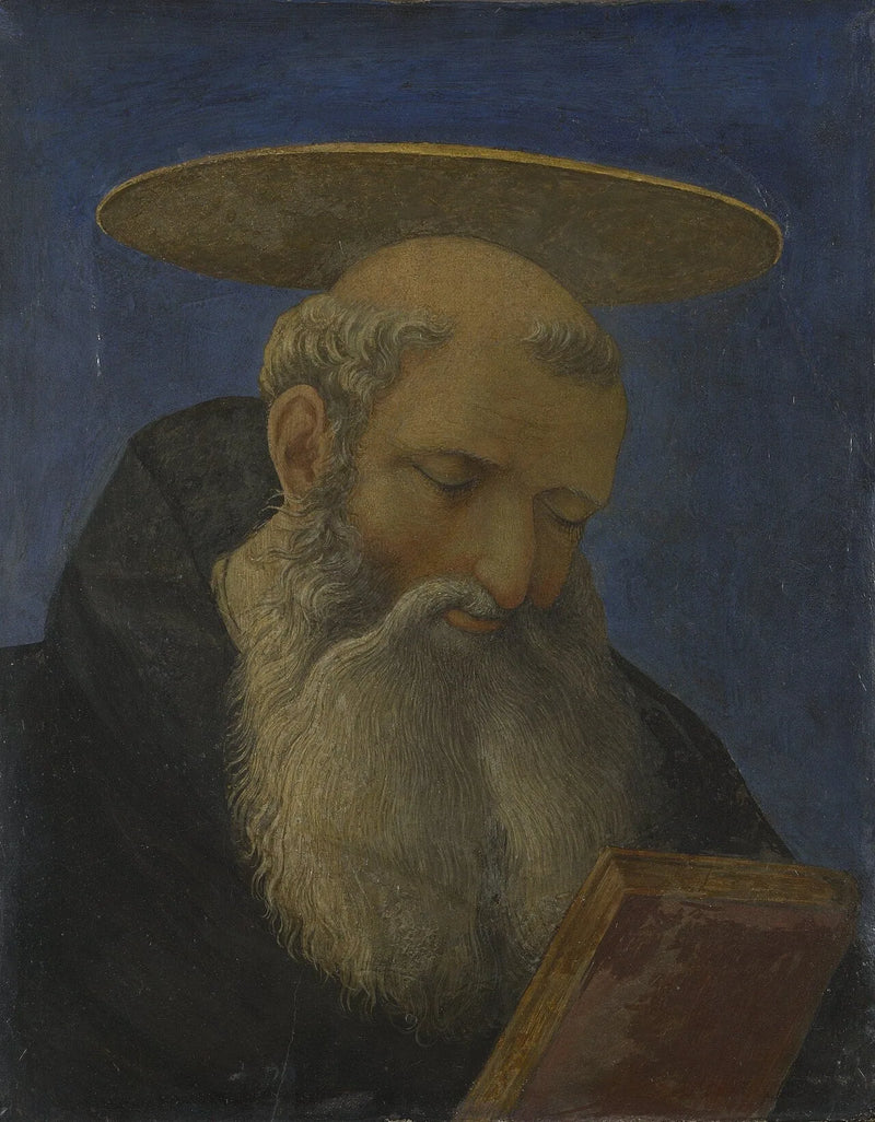 Hode av en helgen med tonsur og skjegg - Domenico Veneziano