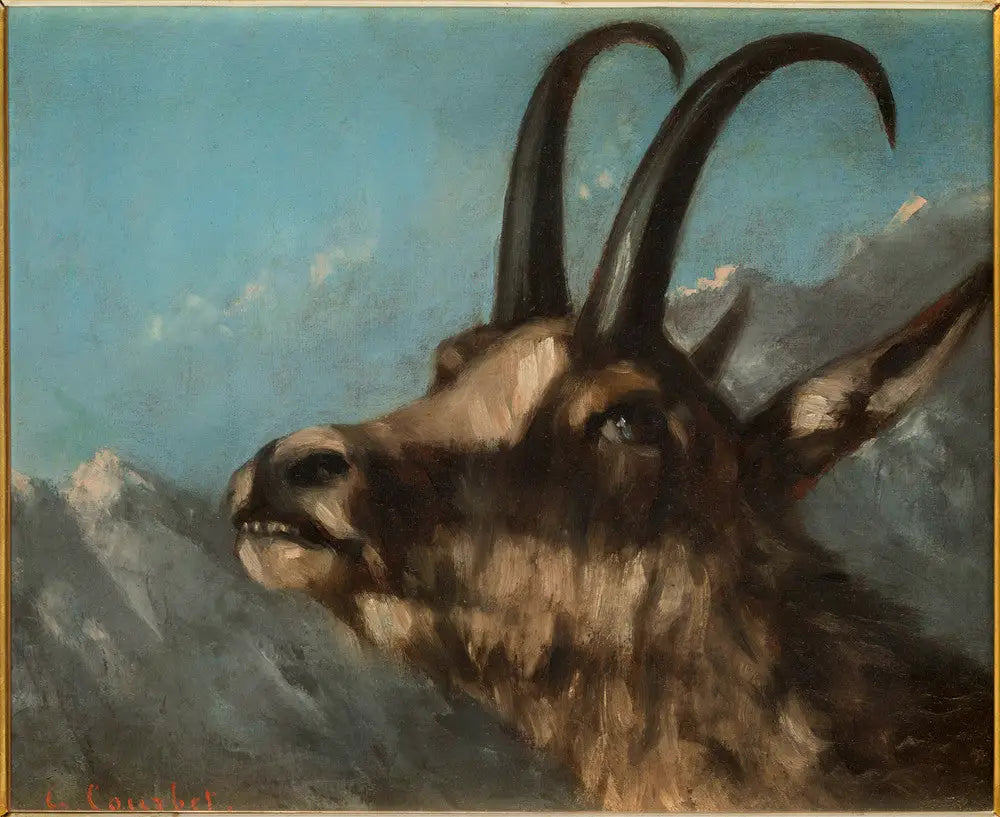 Tête de chamois - Gustave Courbet image 1 reproduction artisanale de tableau