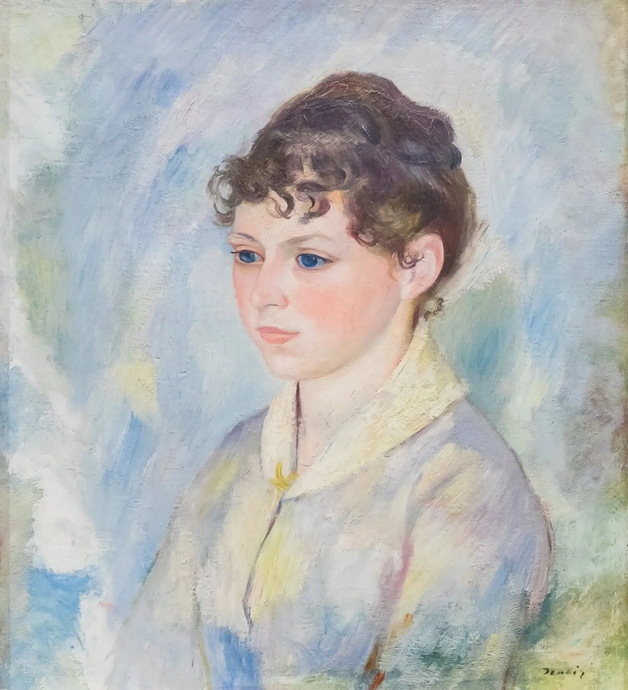 Ungjentehode på lys blå bakgrunn - Pierre-Auguste Renoir