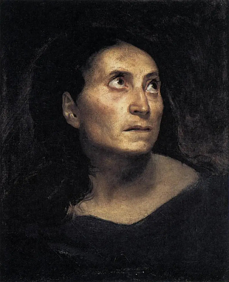 Hode av gammel kvinne - Eugène Delacroix