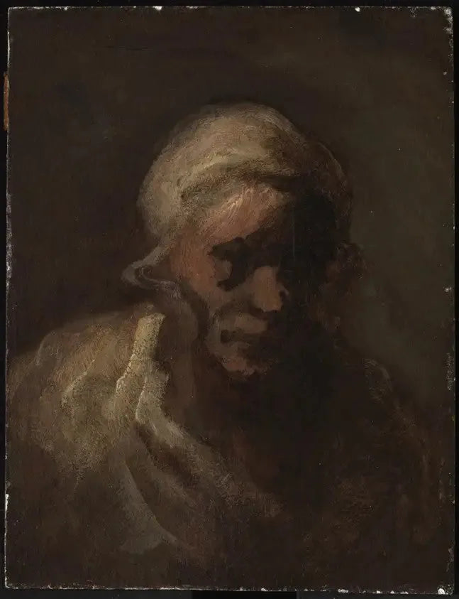 Gammel kvinnes hode - Honoré Daumier
