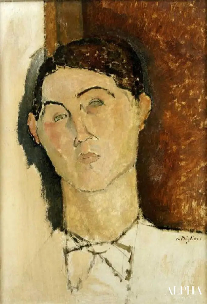 Tête d'un jeune homme - Amadeo Modigliani - Reproductions de tableaux et peintures haut de gamme