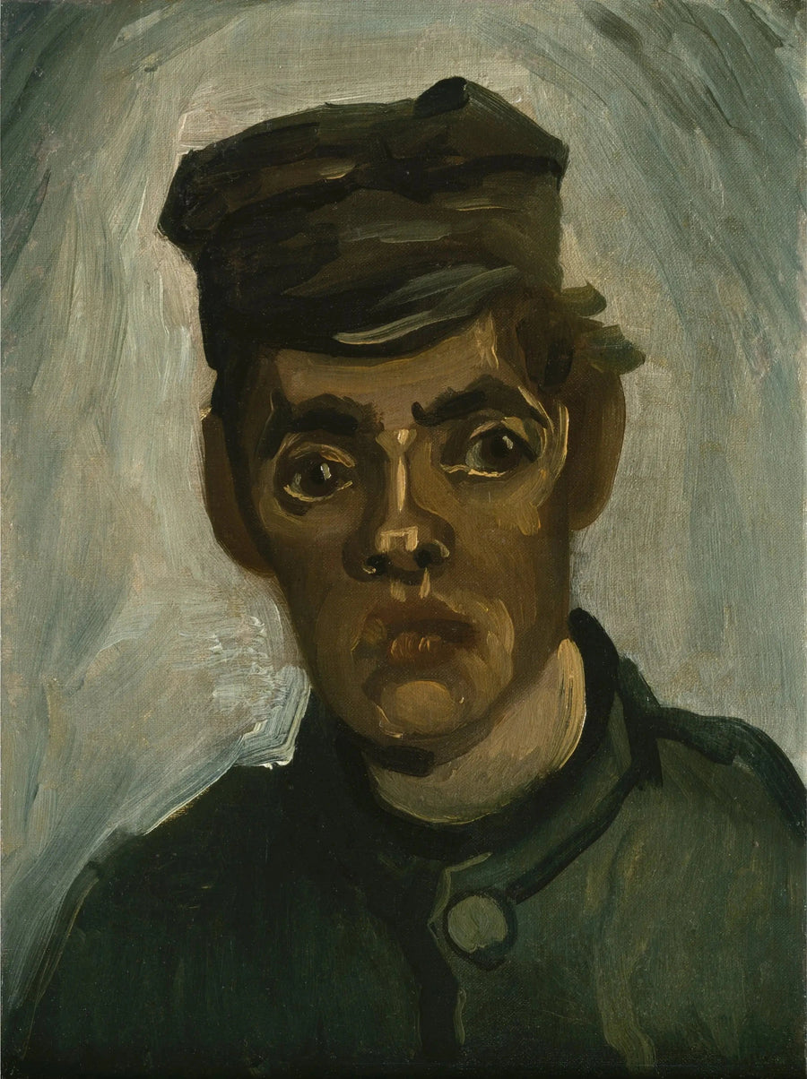 Hode av en ung bonde med en lue - Vincent van Gogh