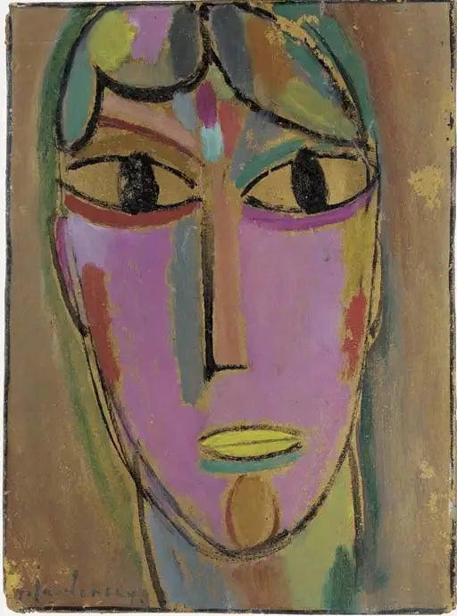 Mystisk hode: Kvinnes hode - gul munn - Alexej von Jawlensky

Source:
Tête mystique : Tête de femme - bouche jaune - Alexej von Jawlensky