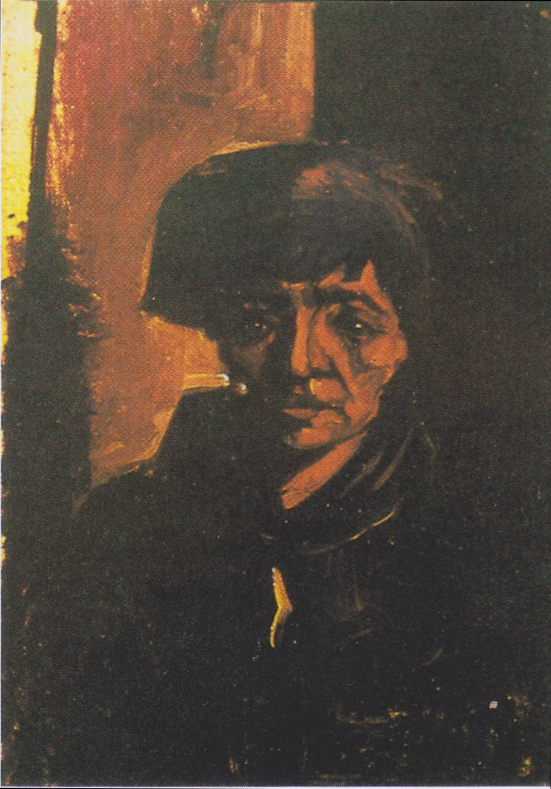 Bondekvinnehode med svart lue - Vincent van Gogh
