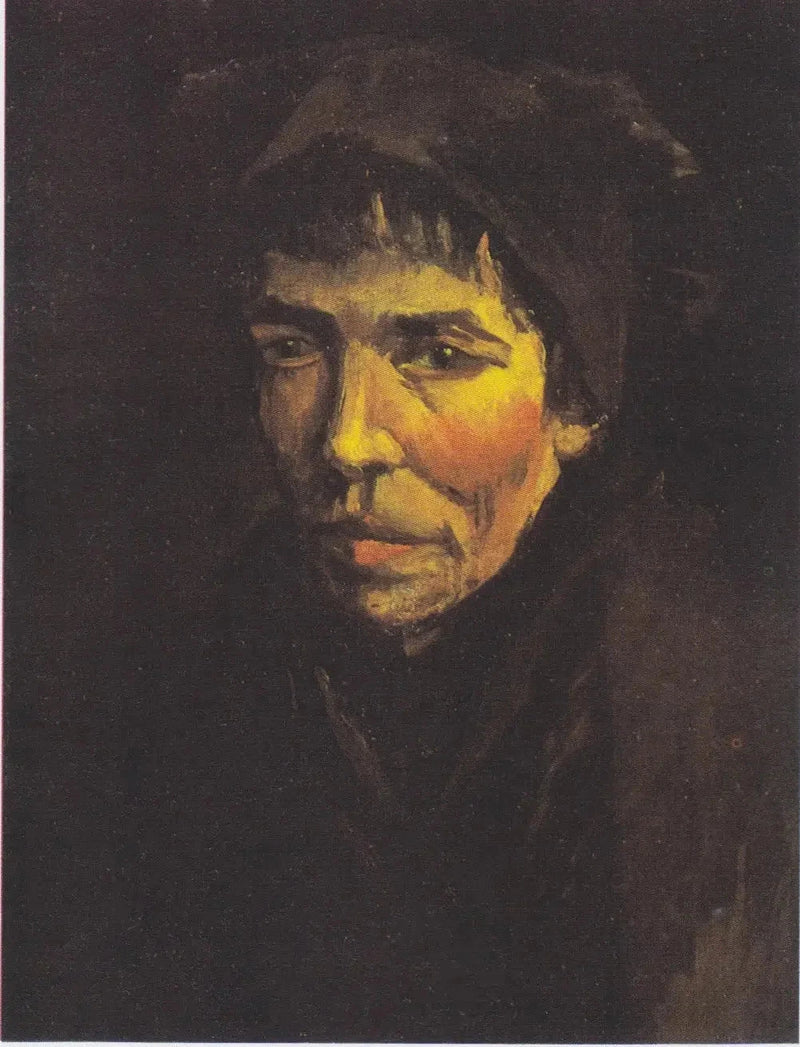 Bondekvinnehode med svart lue - Vincent van Gogh
