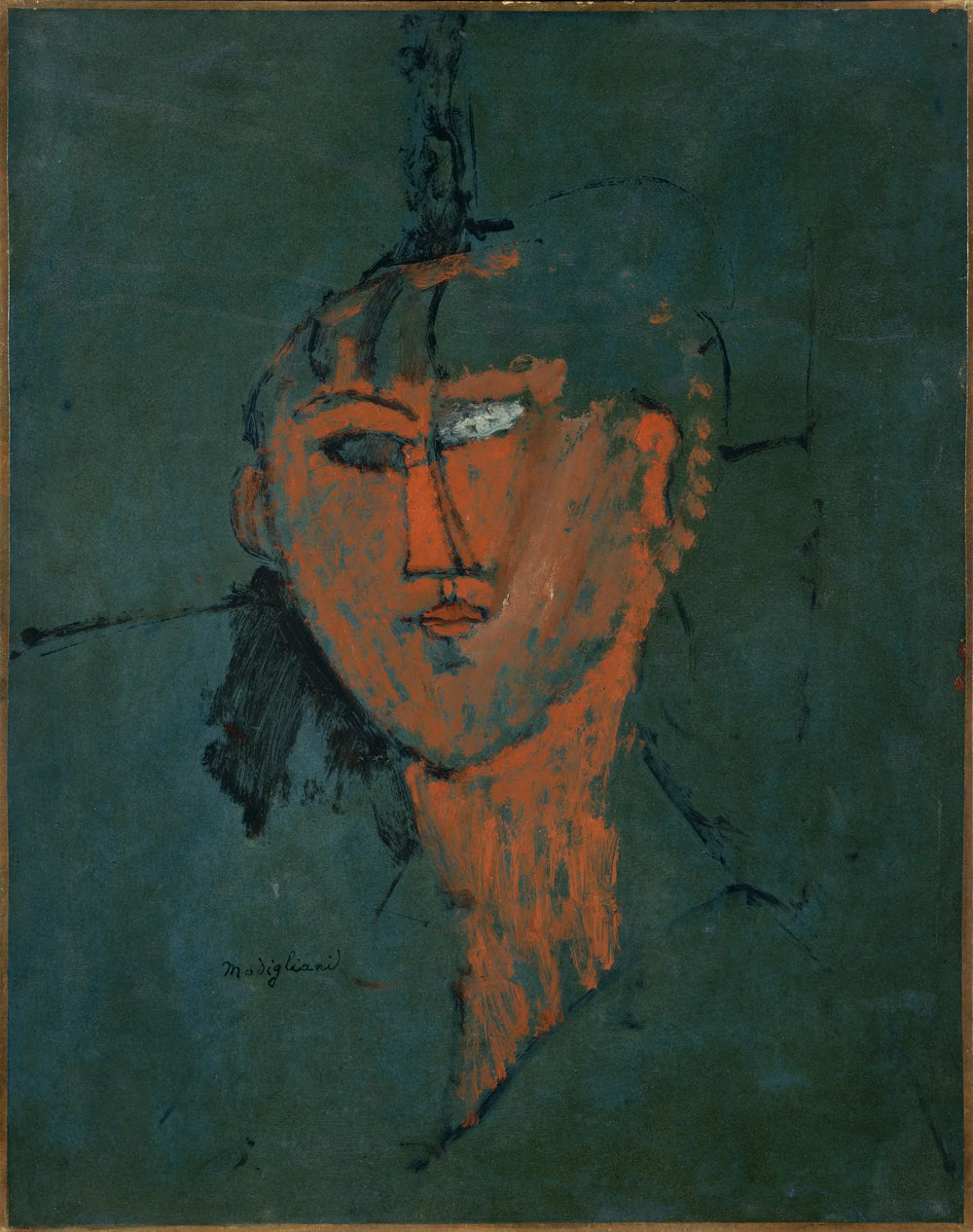 Tête rouge - Amedeo Modigliani image 1 copie de tableau peinte à la main
