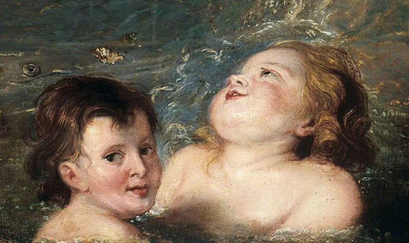 Hoder av to barn som bader i havet - Peter Paul Rubens