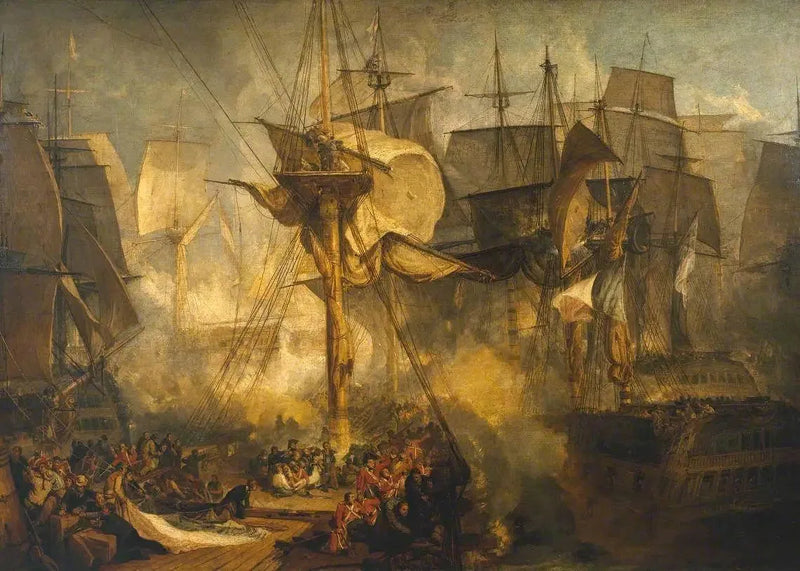 Slaget ved Trafalgar, sett fra mizen styrbord rigging av Victory - J. M. W. Turner