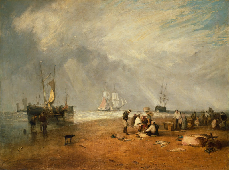 Fiskemarkedet ved Hastings-stranden - J. M. W. Turner