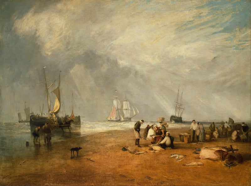Fiskemarkedet ved Hastings-stranden - J. M. W. Turner