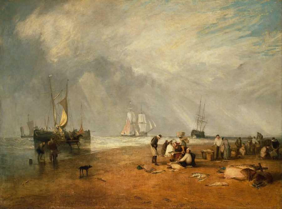 Fiskemarkedet ved Hastings-stranden - J. M. W. Turner