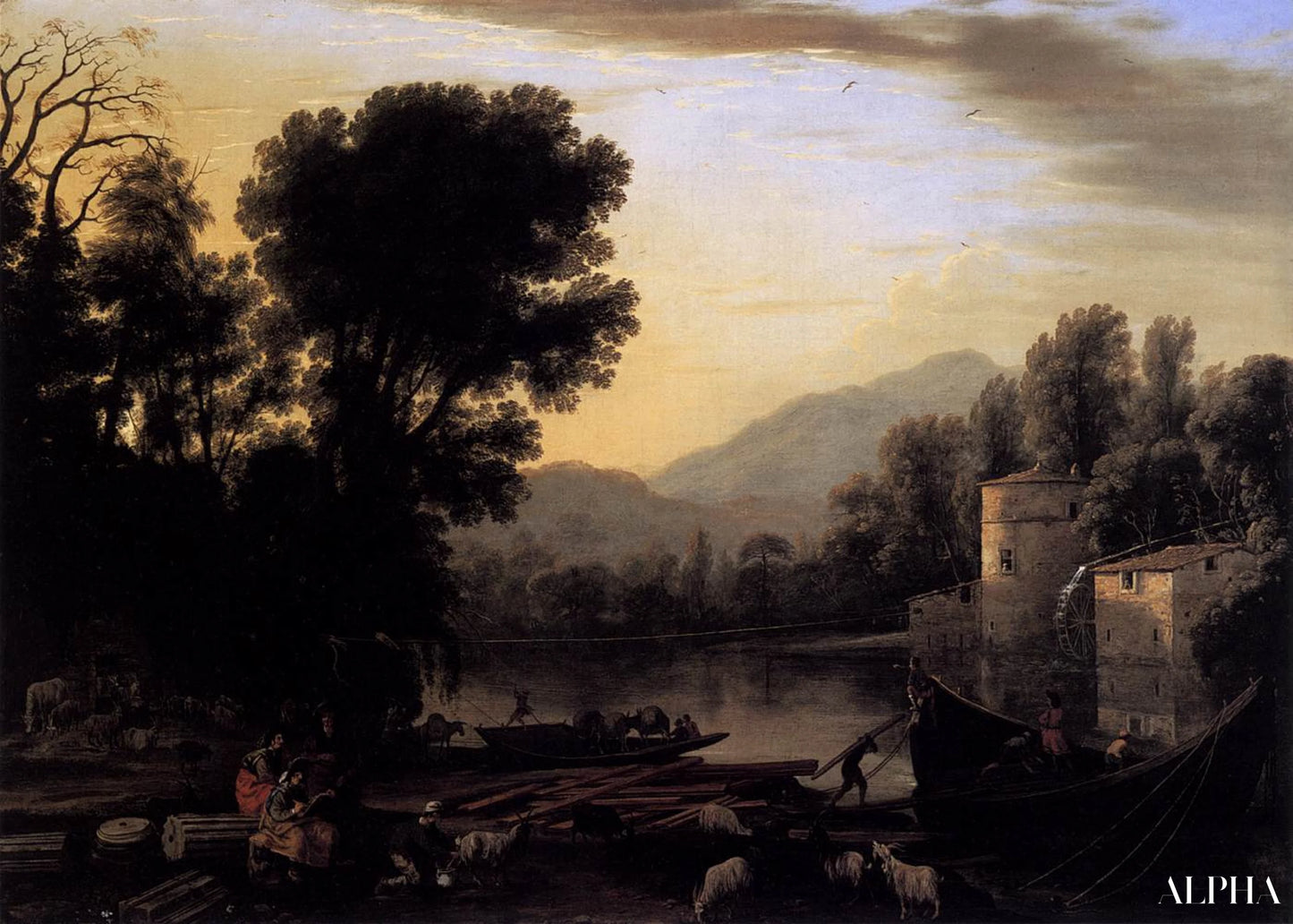 The Mill - Claude Lorrain - Høykvalitets reproduksjoner av malerier og bilder