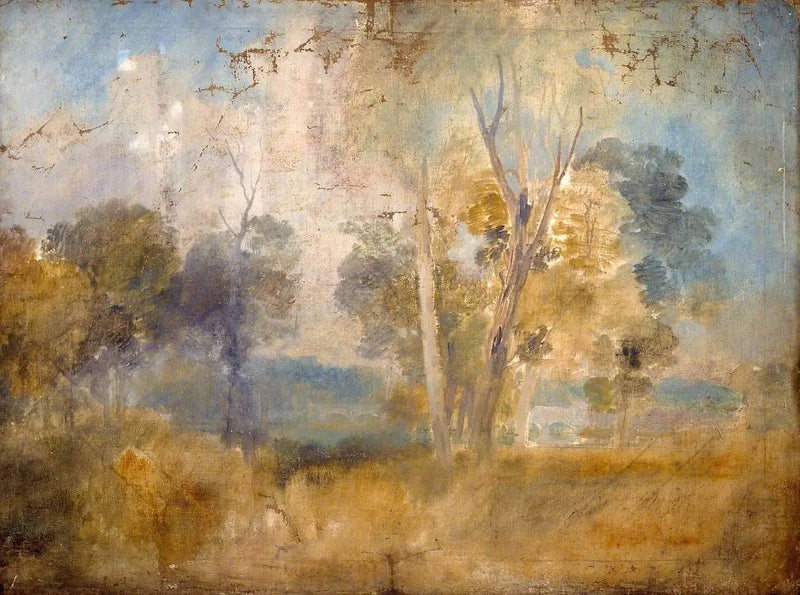 Themsen sett mellom trær, muligens ved Kew Bridge - J. M. W. Turner