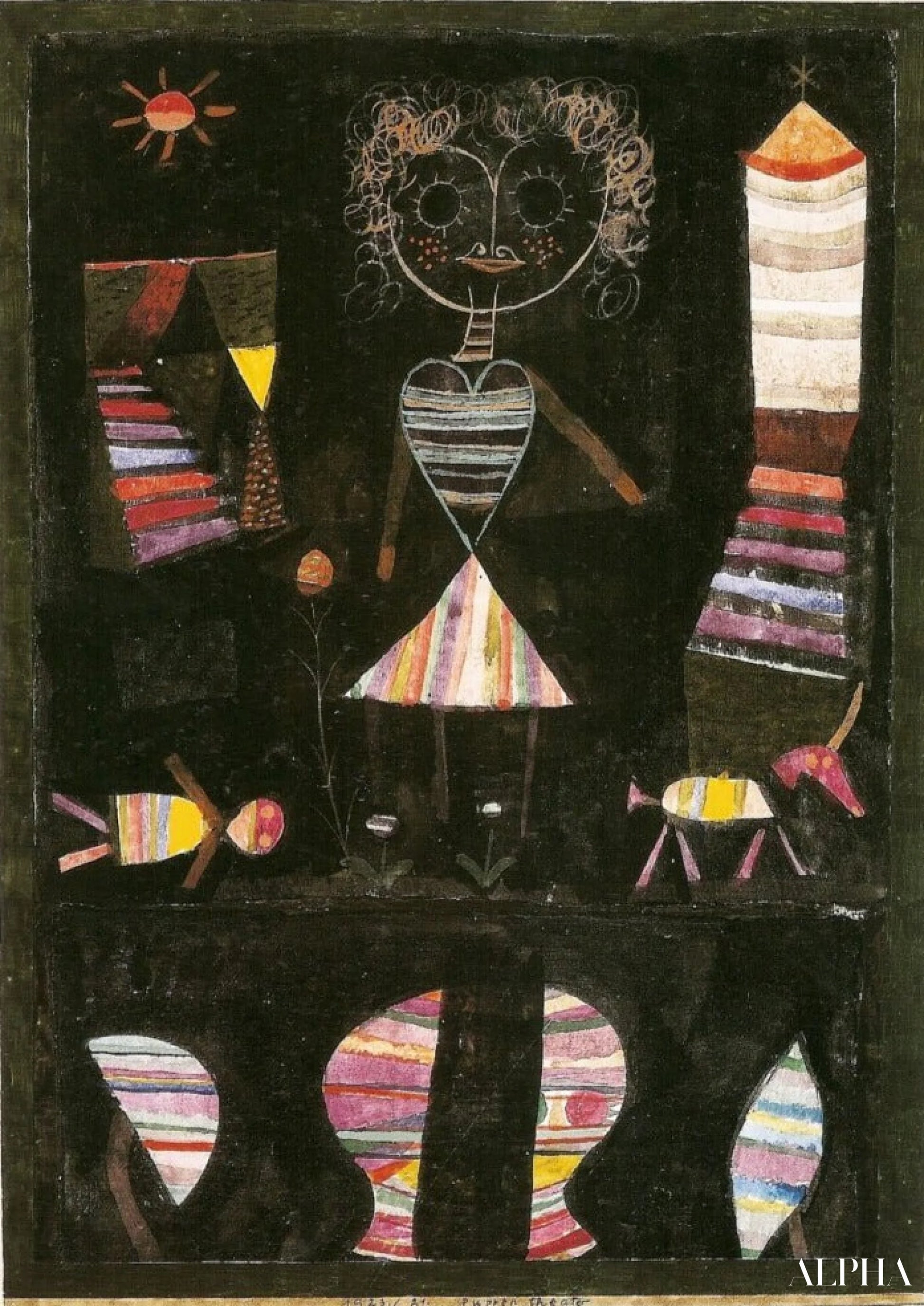 Dukketeater i 1923 - Paul Klee - Høykvalitets reproduksjoner av malerier og bilder