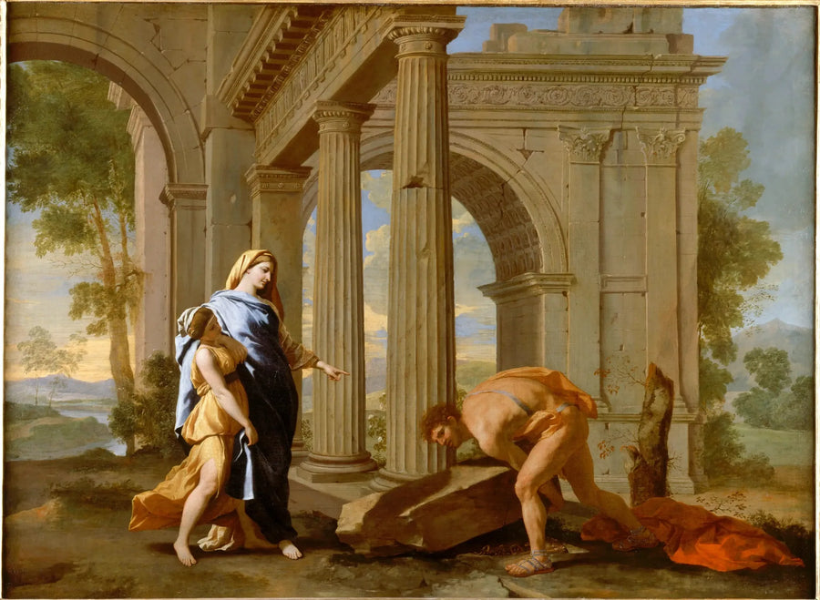 Theseus finner sin fars sverd - Nicolas Poussin