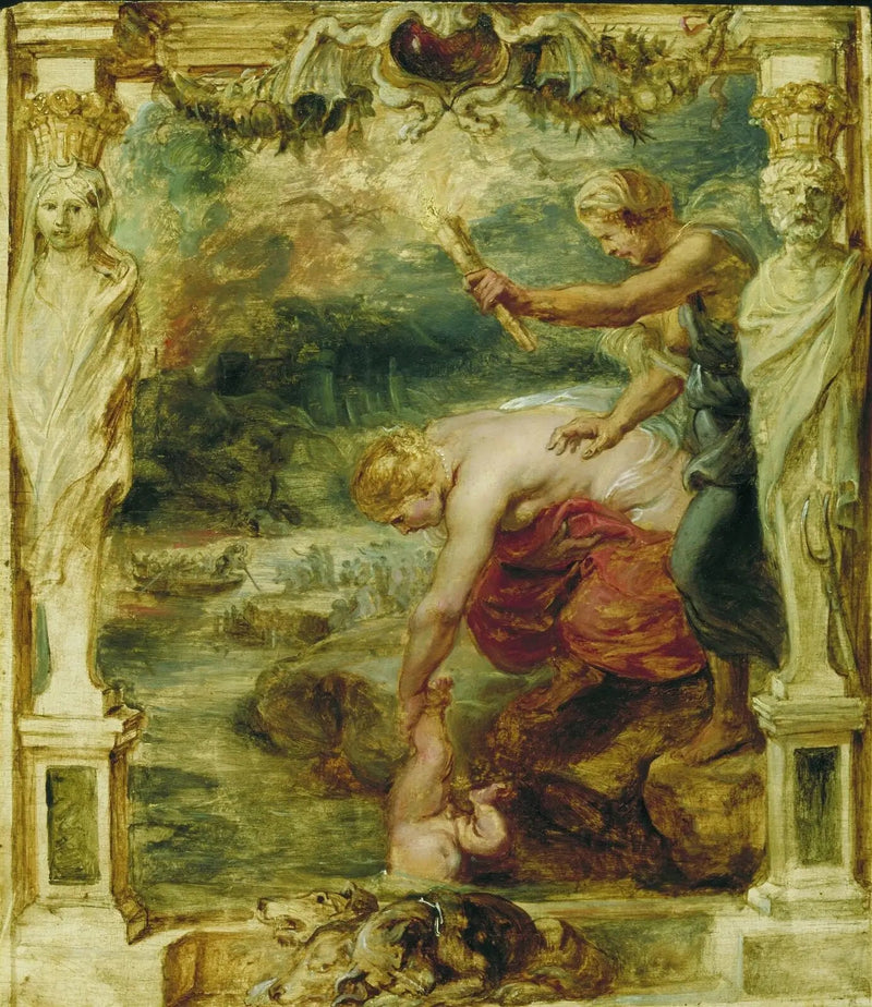 Thétis senker den unge Achilleus i elven Styx - Peter Paul Rubens