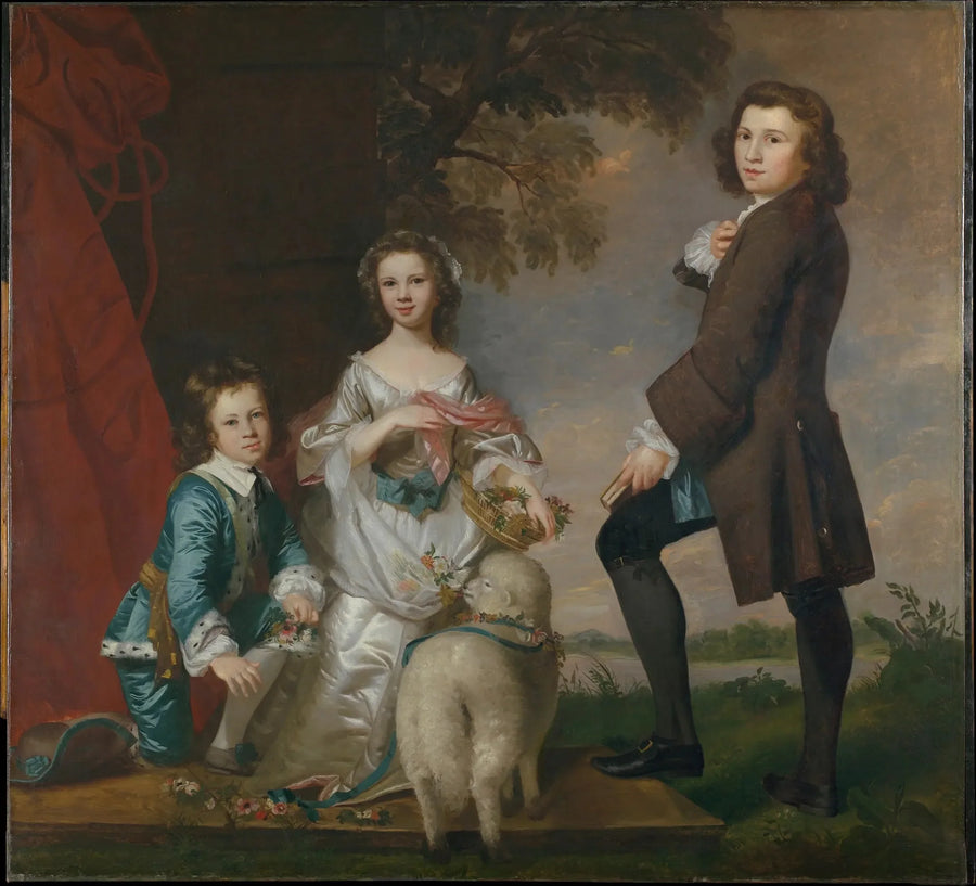 Thomas (1740–1825) og Martha Neate (1741–etter 1795) med sin verge, Thomas Needham - Joshua Reynolds