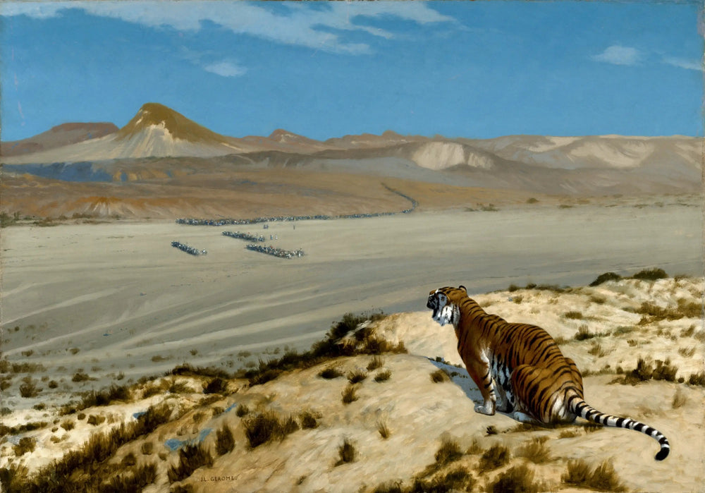 Tigre à l'affût - Jean-Léon Gérôme image 1 reproduction réalisée par Alpha Reproduction