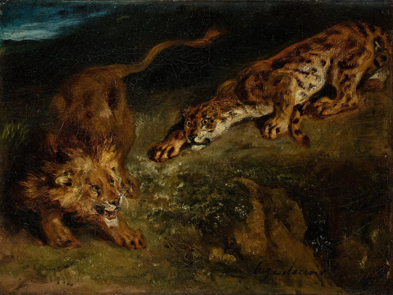 Tiger og Løve - Eugène Delacroix