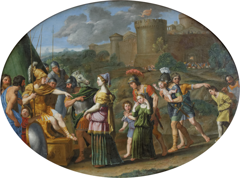 Timoclée fanget ført foran Aleksander - Domenichino